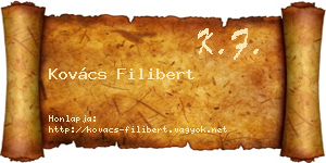 Kovács Filibert névjegykártya