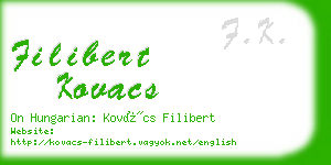 filibert kovacs business card